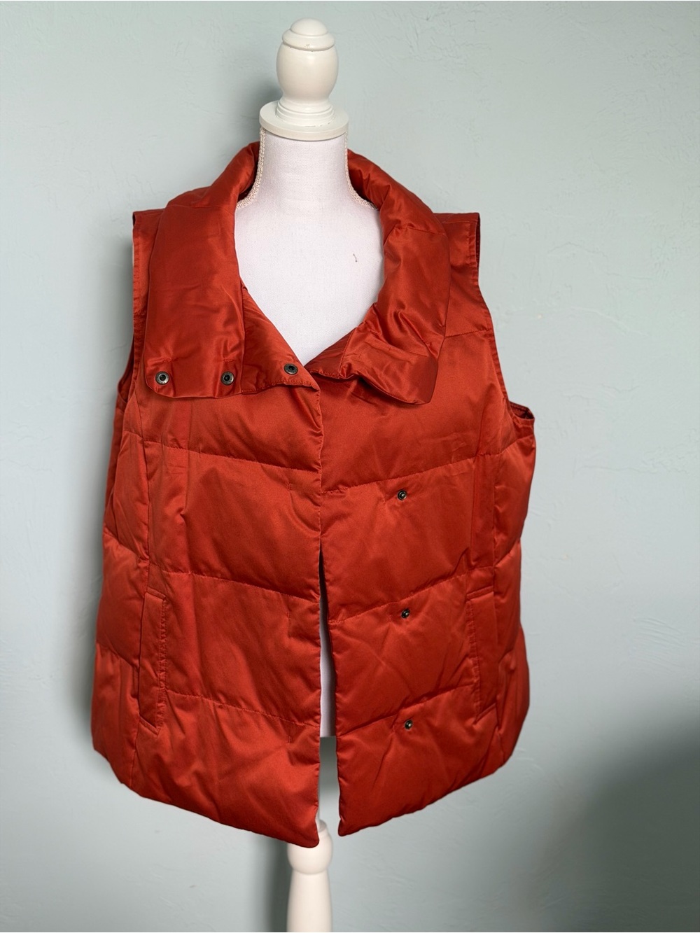 J. Jill Quilted Sleeveless Vest in Rust Orange